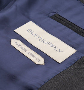 New Suitsupply Lazio Dark Gray Pure Wool All Season Suit - Size 44R, 46L