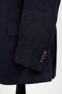 New Suitsupply Lazio Dark Navy Pure Linen Suit - Size 38R
