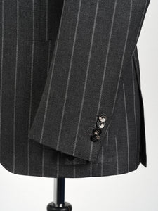 New SUITSUPPLY Havana Gray Stripe Pure Wool Suit - Size 38R (Final Sale)