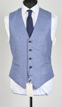 Load image into Gallery viewer, New Suitsupply Ferrara Light Blue Houndstooth Wool, Silk, Linen Waistcoat - Size 42R