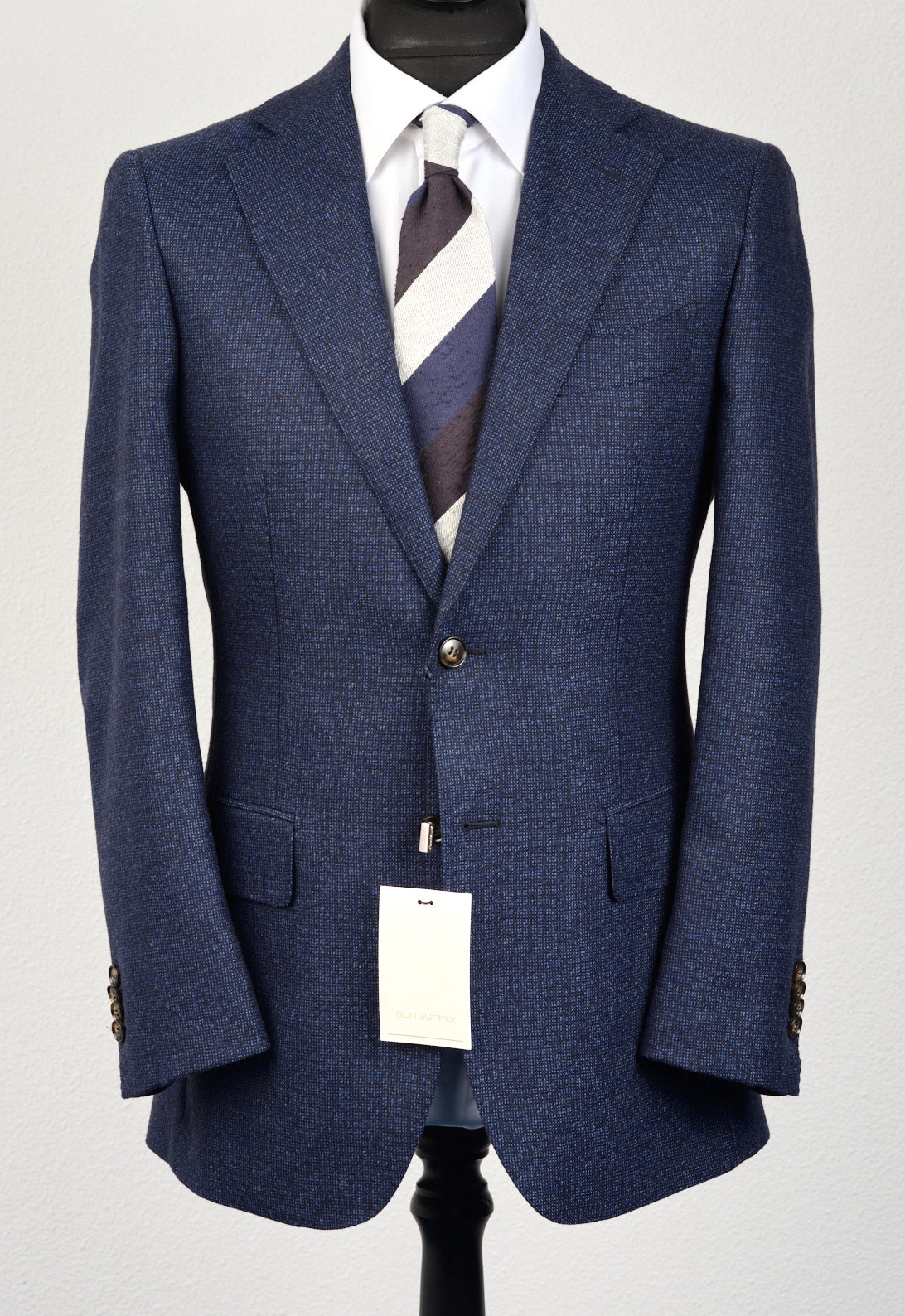 New Suitsupply Lazio Navy Pure Wool Flannel Suit - Size 36S and 44L