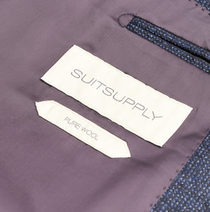 New Suitsupply Lazio Navy Pure Wool Flannel Suit - Size 36S and 44L