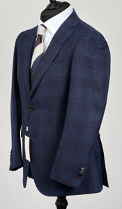 New Suitsupply Sienna Mid Blue Check Pure Wool Suit - Size 34R, 36R, 38R, 42L, 44R (Regular Fit)