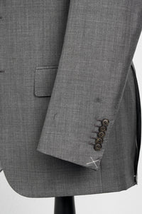 New Suitsupply Washington Mid Gray Wool and Mohair Suit - Size 46R  (Extra Slim Fit) (FINAL SALE)