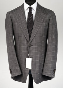 New Suitsupply Havana Dark Gray Check Pure Wool Super 130s Suit - Size 34R