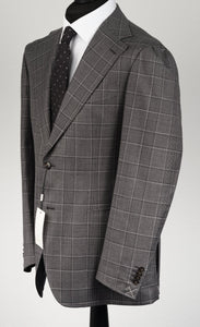 New Suitsupply Havana Dark Gray Check Pure Wool Super 130s Suit - Size 34R