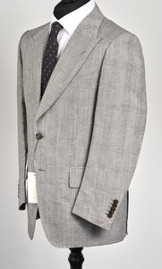 New Suitsupply Washington Gray Check Wide Lapel Wool and Linen Suit - Size 38R and 42L