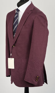 New Suitsupply Havana Light Burgundy Pure Cotton Suit - Size 36R