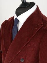 Load image into Gallery viewer, New Suitsupply Havana Dark Red Pure Cotton DB Corduroy Suit - 32R, and 38L
