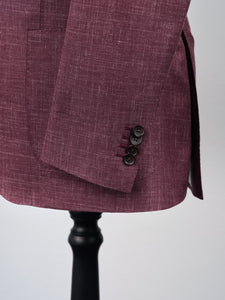 New Suitsupply Havana Purple Wool, Mulberry Silk and Linen Suit - Size 42L