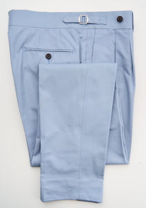New Suitsupply Havana Light Blue Pure Cotton Unlined Low Button DB Suit - Size 38R
