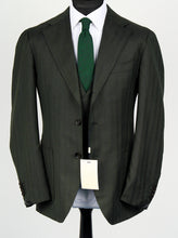 Load image into Gallery viewer, New Suitsupply Havana Dark Green Herringbone Pure Super 130s 3 Piece Suit - Size 38S (Current Collection)
