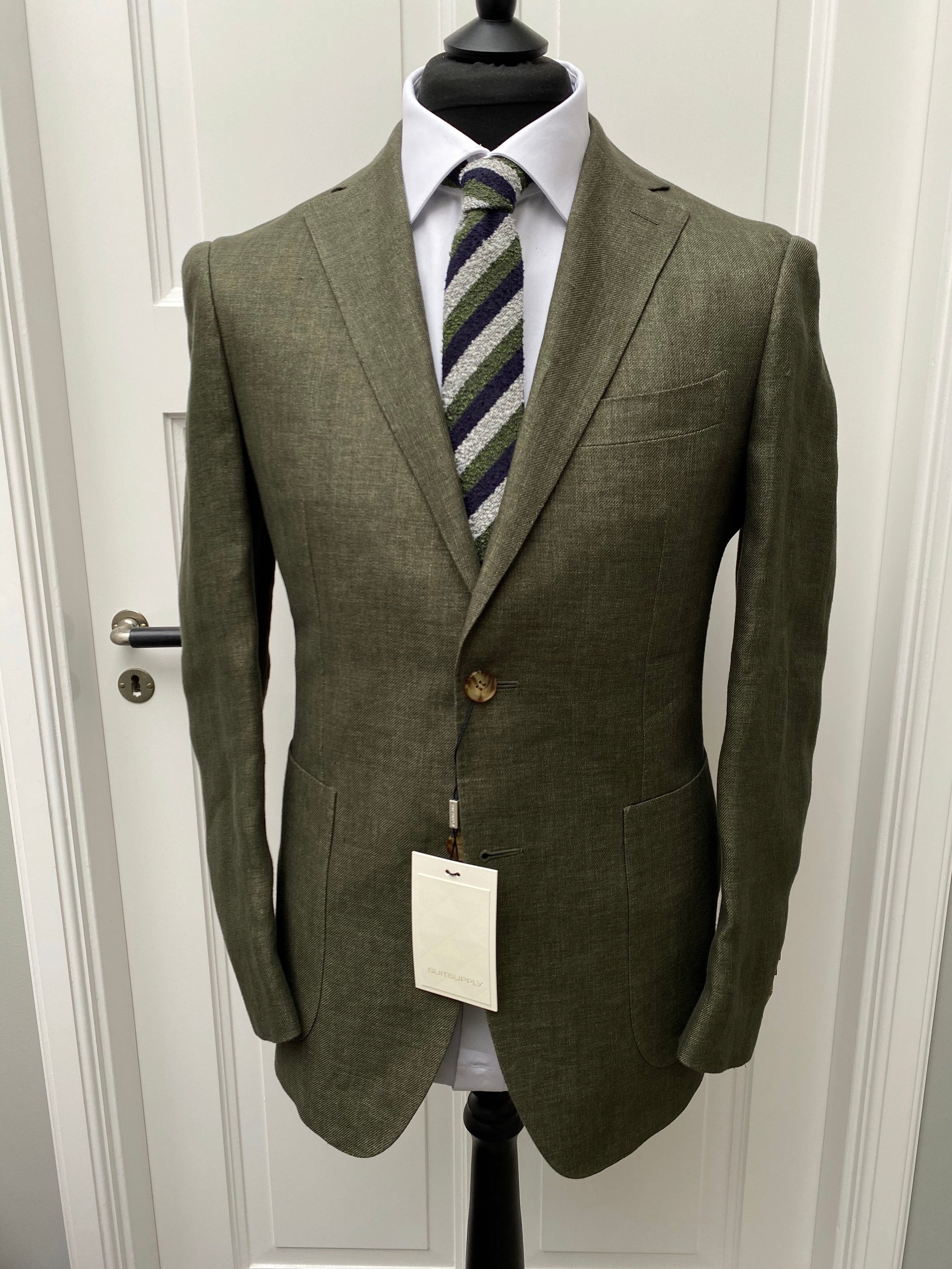 NWT Suitsupply Havana Green 100% Linen Suit - Size 40L
